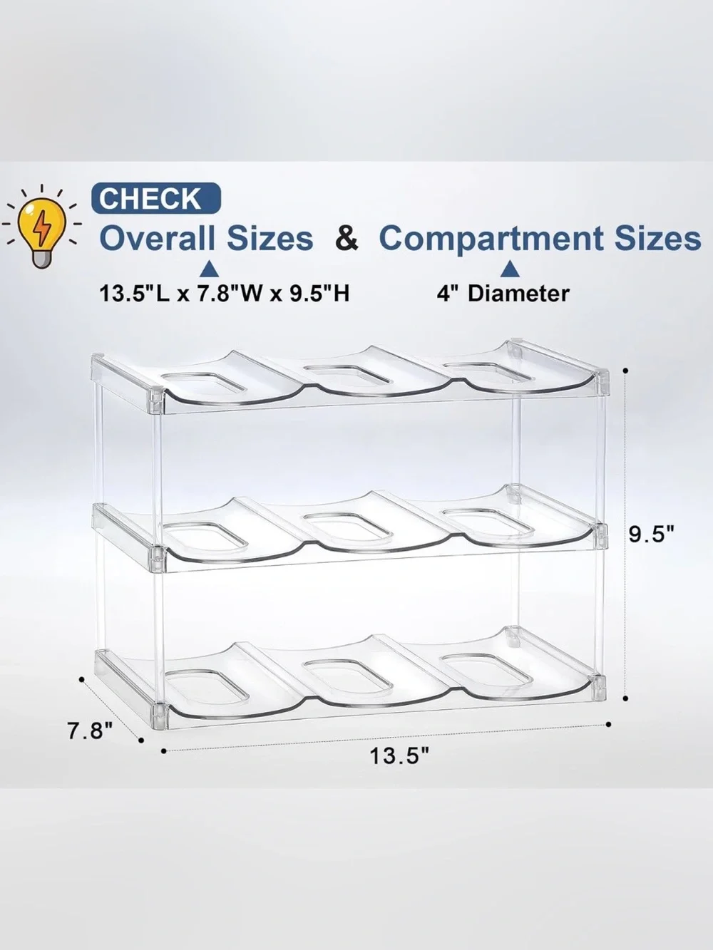 Clear 6-Tier Acrylic Tumbler Organizer - Transparent